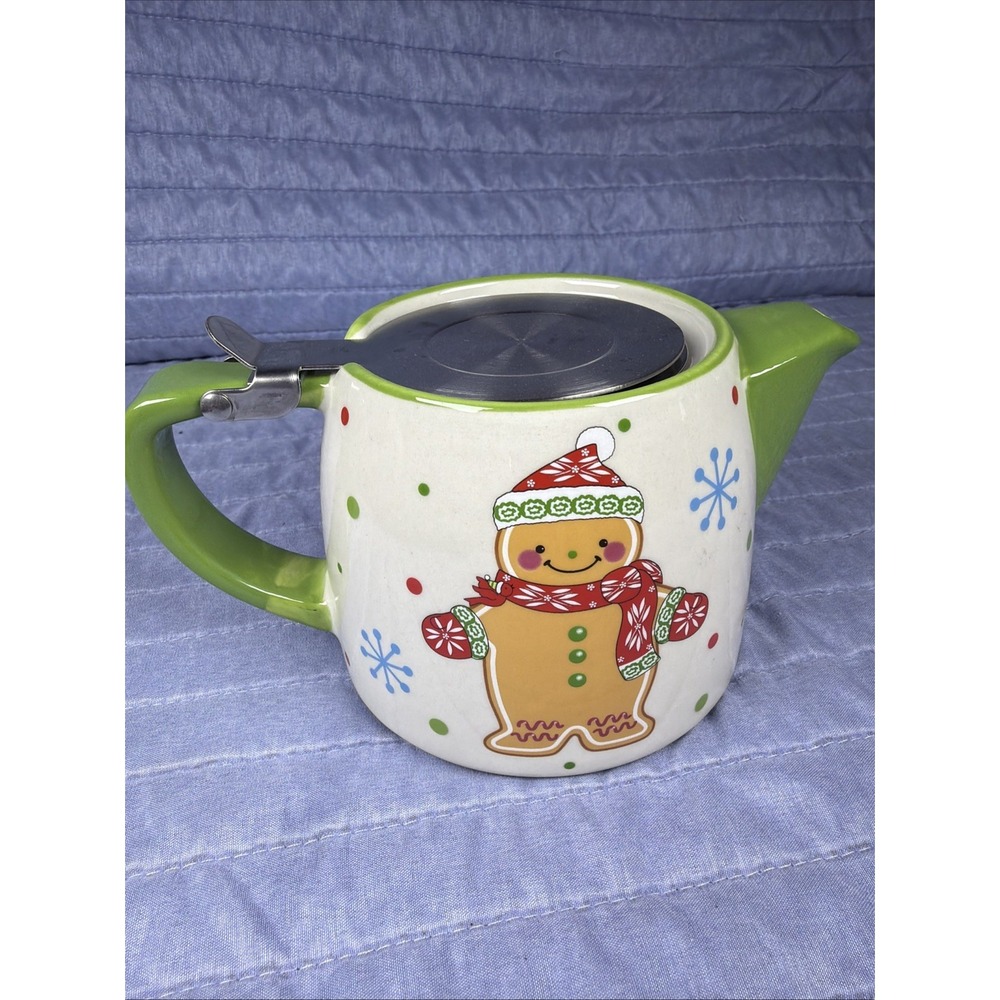 Temp-tations "Winter Whimsey" Gingerbread Man Teapot Discontinued